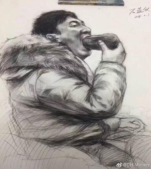 素描吃瓜群众,描绘社会百态的生动画卷